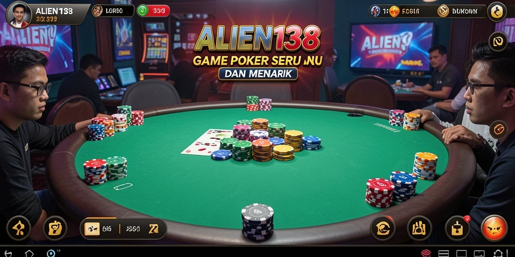 Screenshot utama ALIEN138 menampilkan aksi seru permainan Poker.
