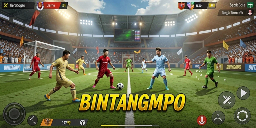 Screenshot gameplay BINTANGMPO yang menunjukkan aksi seru di lapangan.