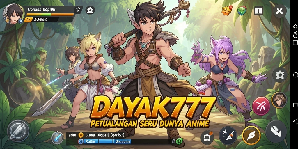 Tampilan gameplay seru dan karakter Anime menarik dalam DAYAK777.