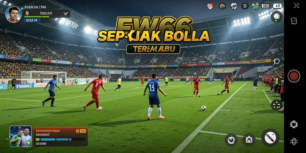 Tampilan gameplay menarik dari FW66 dengan aksi sepak bola nyata.