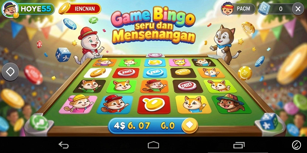 Tampilan menarik gameplay Bingo di HOYE55 yang mengasyikkan.