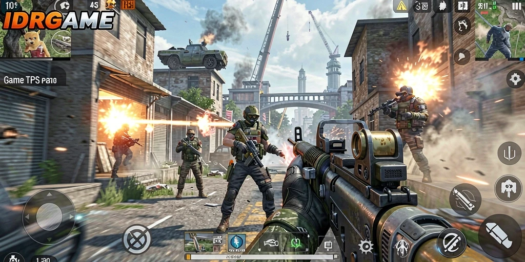 Tampilan menegangkan dalam gameplay TPS IDRGAME.