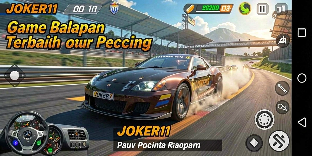 Tampilan menarik dari gameplay balapan di JOKER11 dengan mobil yang bertenaga.
