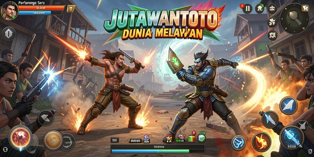 Gameplay seru JUTAWANTOTO dalam pertarungan intens.