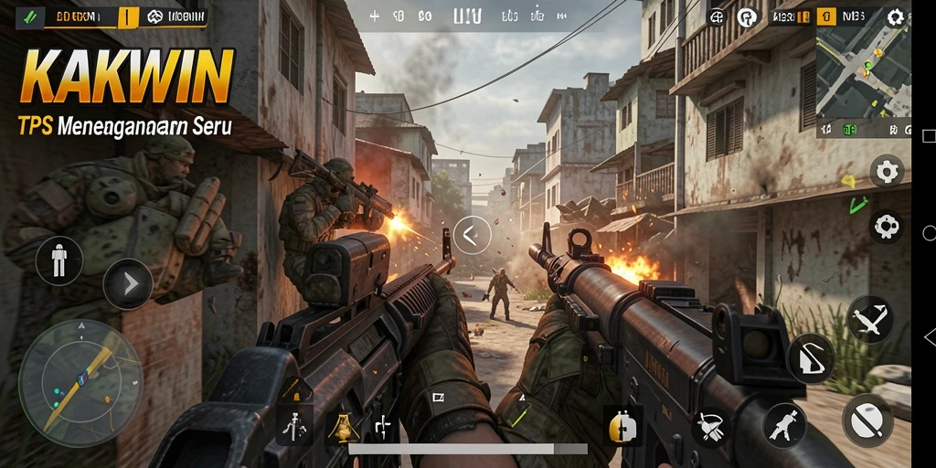 Tangkapan layar dari gameplay intens KAKWIN dalam mode TPS.