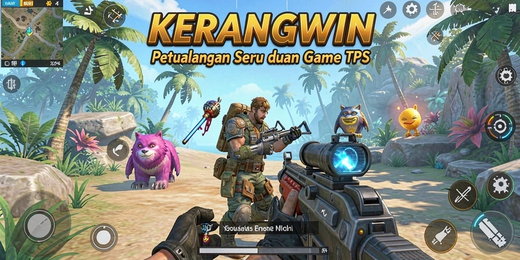 Gameplay seru KERANGWIN dalam mode TPS penuh aksi.