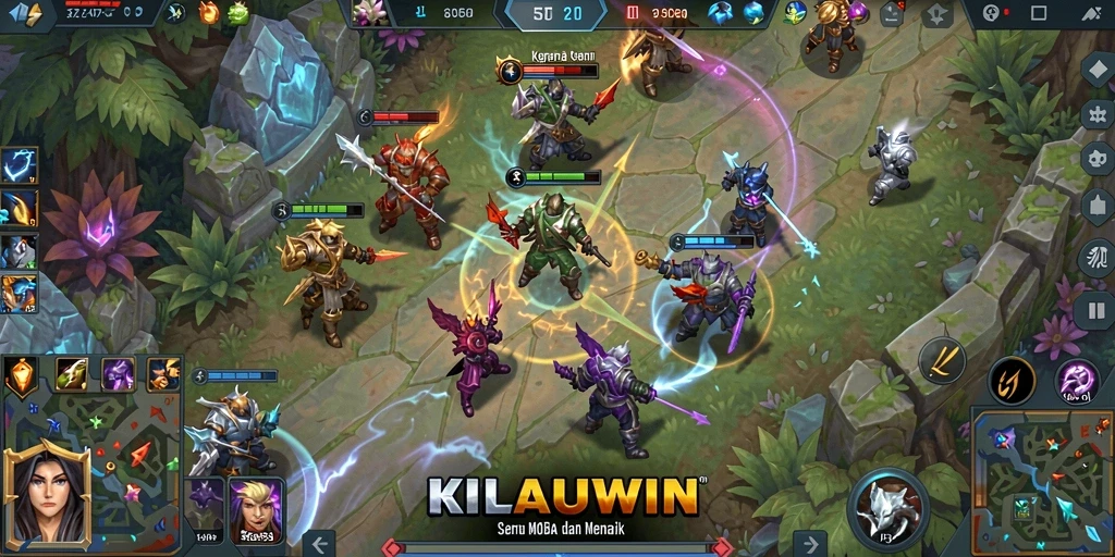 Tampilan gameplay seru dalam pertempuran tim KILAUWIN.