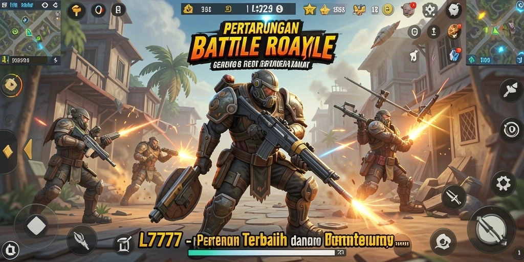 Tampilan aksi epik dalam gameplay Battle Royale L777.