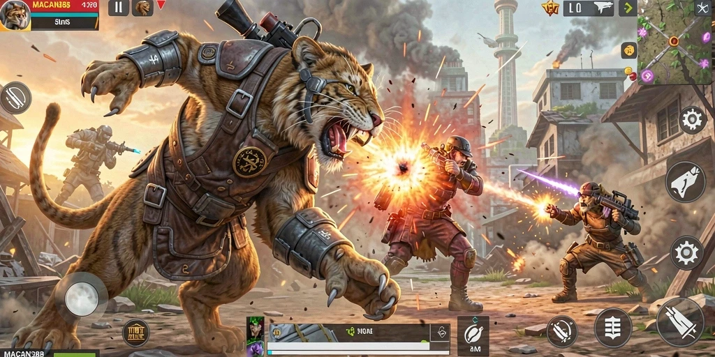Tampilan gameplay seru Battle Royale di MACAN388.