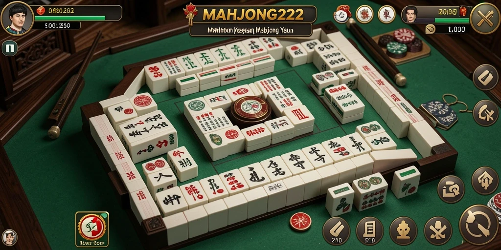Tampilan gameplay yang mendebarkan dalam MAHJONG222.
