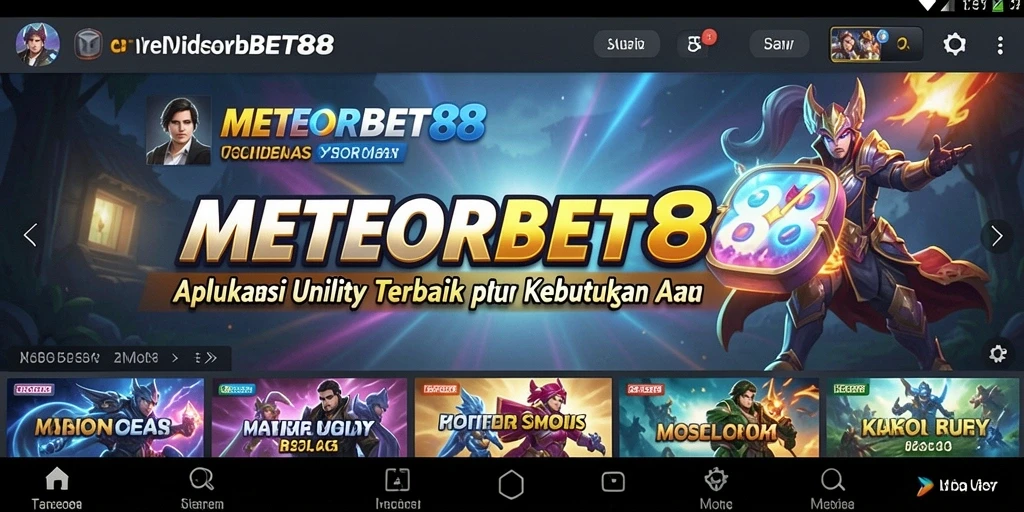 Tampilan antarmuka utama METEORBET88 yang intuitif dan ramah pengguna.