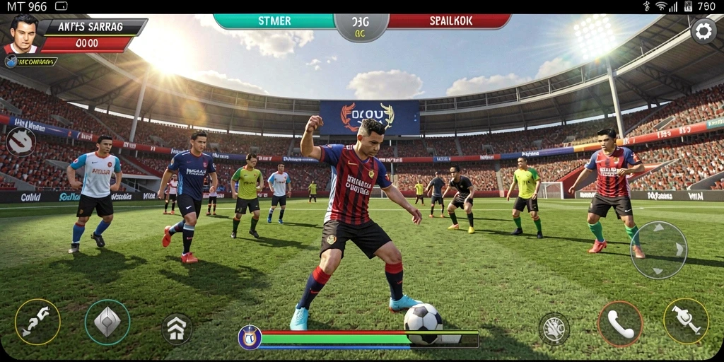 Gameplay seru MT966 dalam aksi olahraga kompetitif.