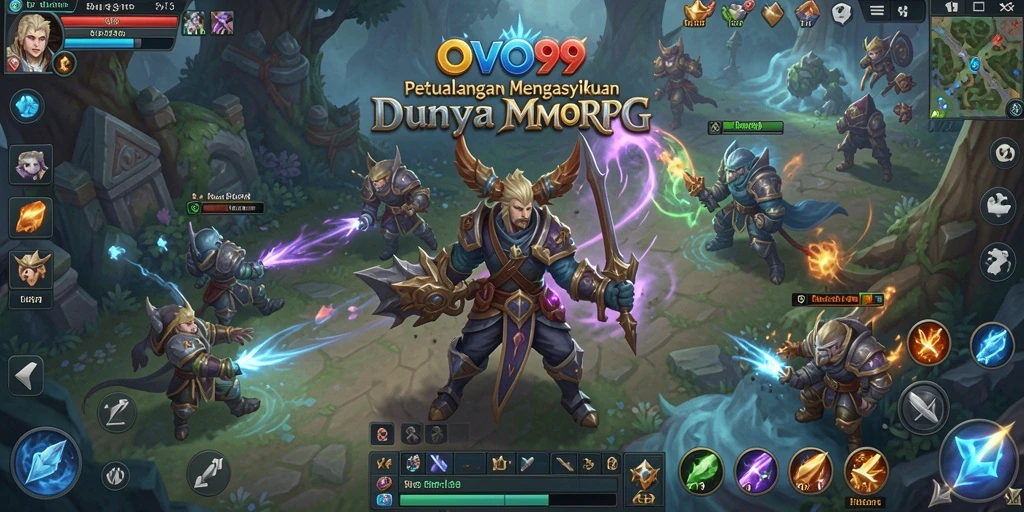 Tangkapan layar OVO99 menampilkan pertempuran epik dalam dunia MMORPG.