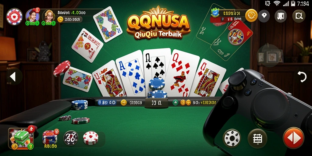 Tangkapan layar gameplay QQNUSA yang menggembirakan dengan serunya permainan QiuQiu.