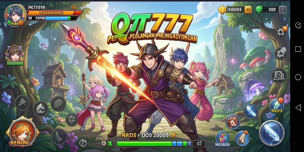 Gameplay QT777 menampilkan pertarungan karakter anime yang seru dan interaktif.