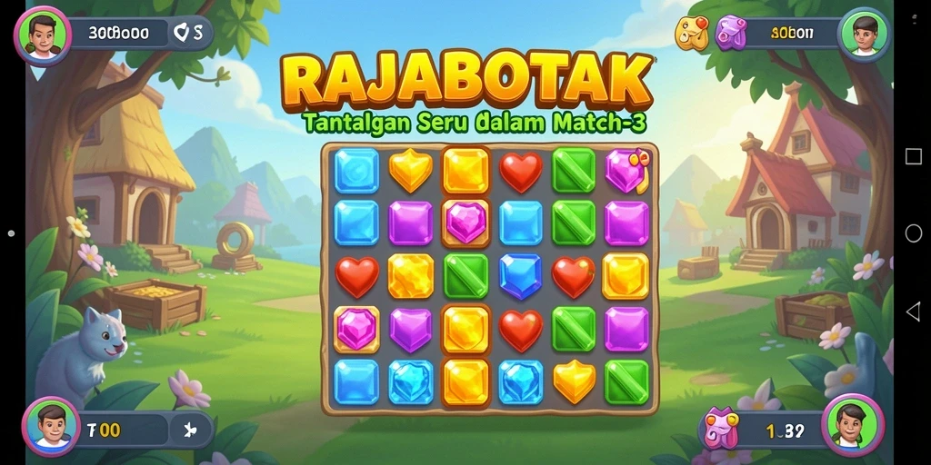 Gambar menunjukkan gameplay menarik dari RAJABOTAK dalam kategori Match-3.