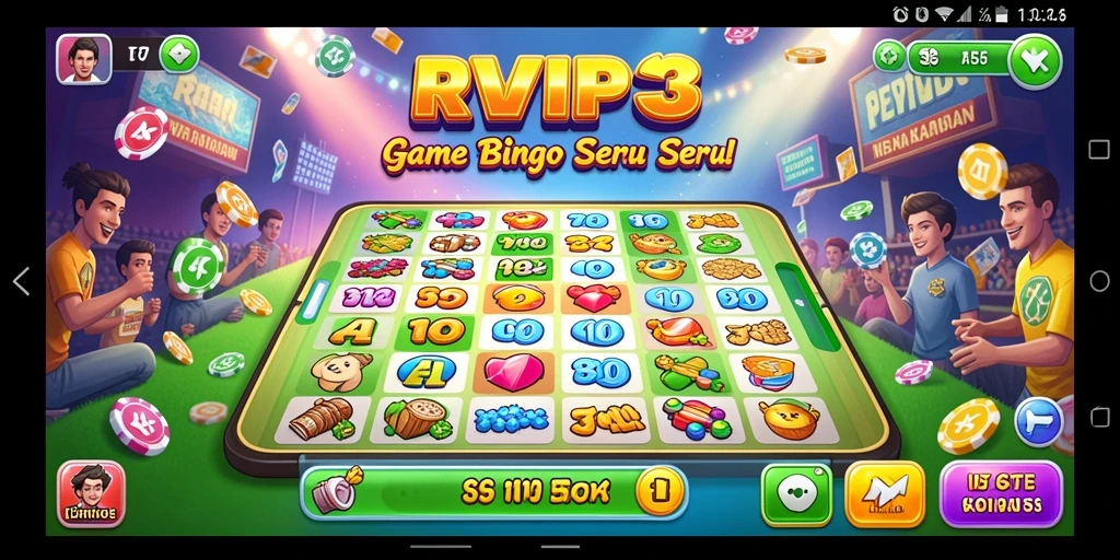 Tampilan gameplay menarik dari RVIP3 dengan suasana Bingo yang seru.