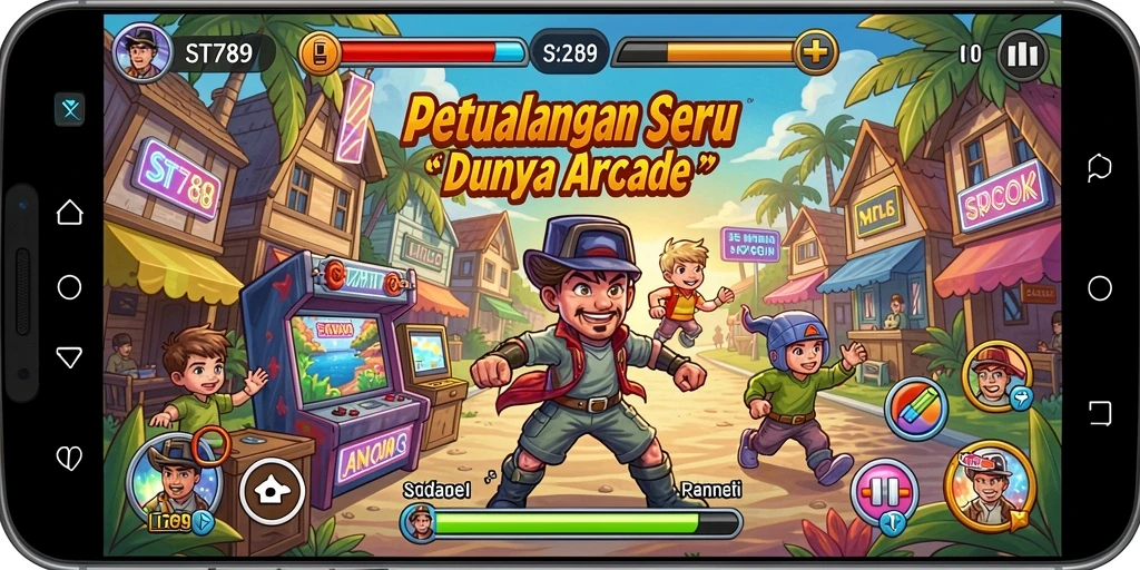 Screenshot ST789 menampilkan aksi seru dalam gameplay Arcade.