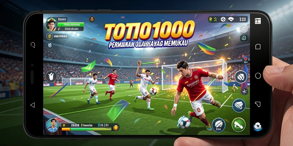 Screenshot gameplay TOTO1000 menampilkan aksi olahraga yang mendebarkan.