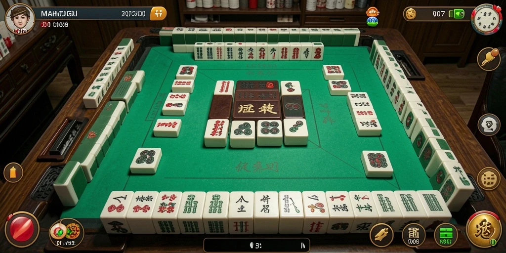 Screenshot utama V07 menampilkan gameplay Mahjong yang menarik dan interaktif.